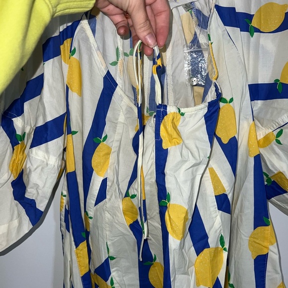 Fantastic Fawn Lemon Print romper with Blue Stripes small - Picture 10 of 15